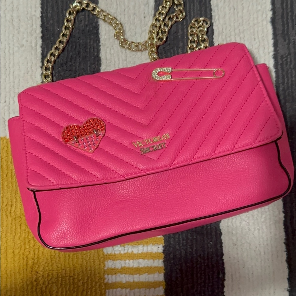 Victoria's Secret Hot Pink Quilted Shoulder Bag